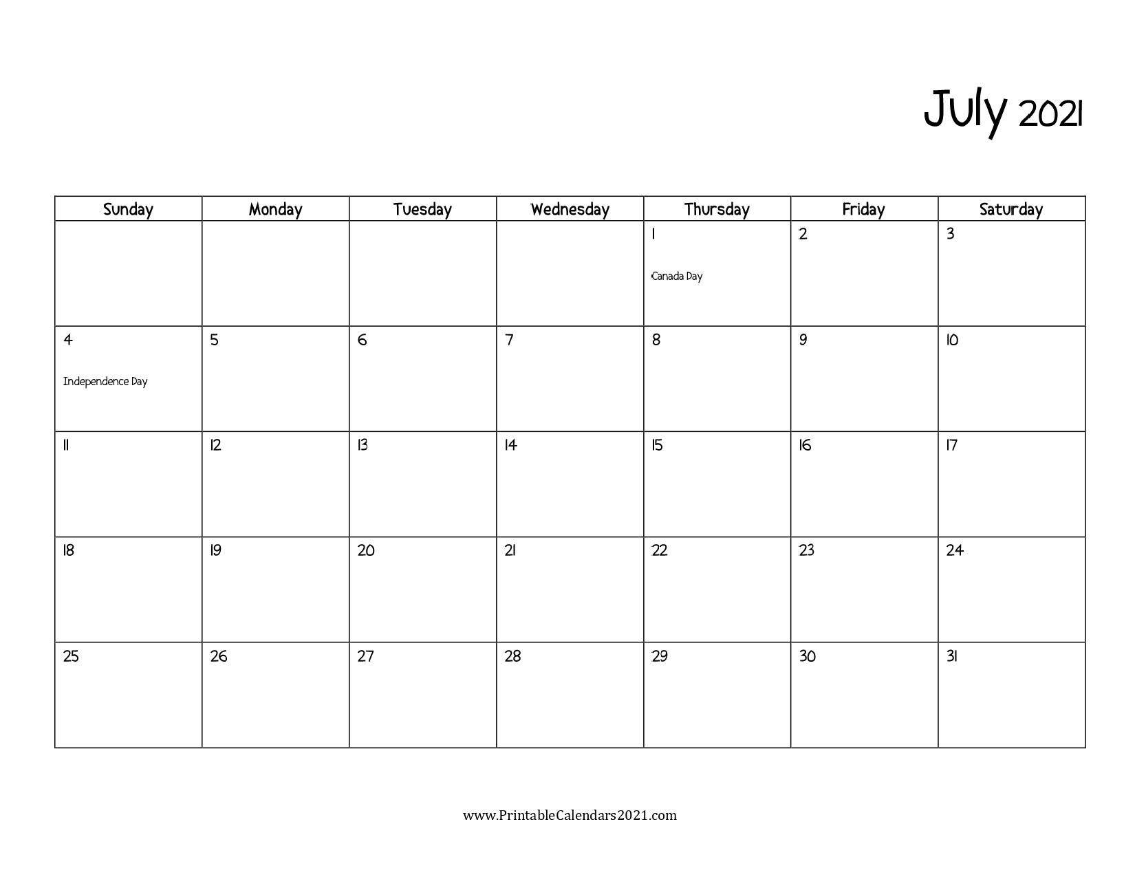 45+ July 2021 Calendar Printable, July 2021 Calendar Pdf, Blank, Free July 2021 Calendar Pdf Download