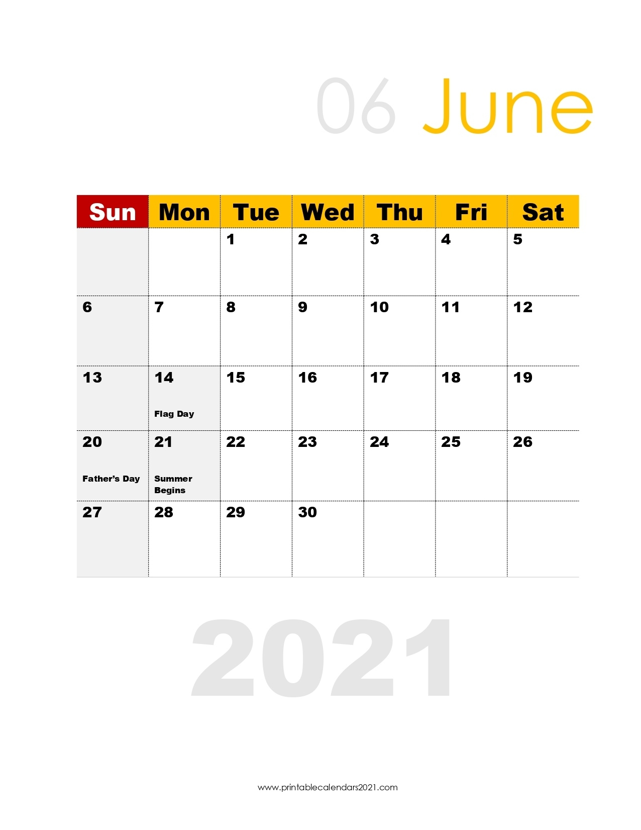 60+ Free June 2021 Calendar Printable With Holidays, Blank, Pdf Blank June 2021 Calendar Pdf