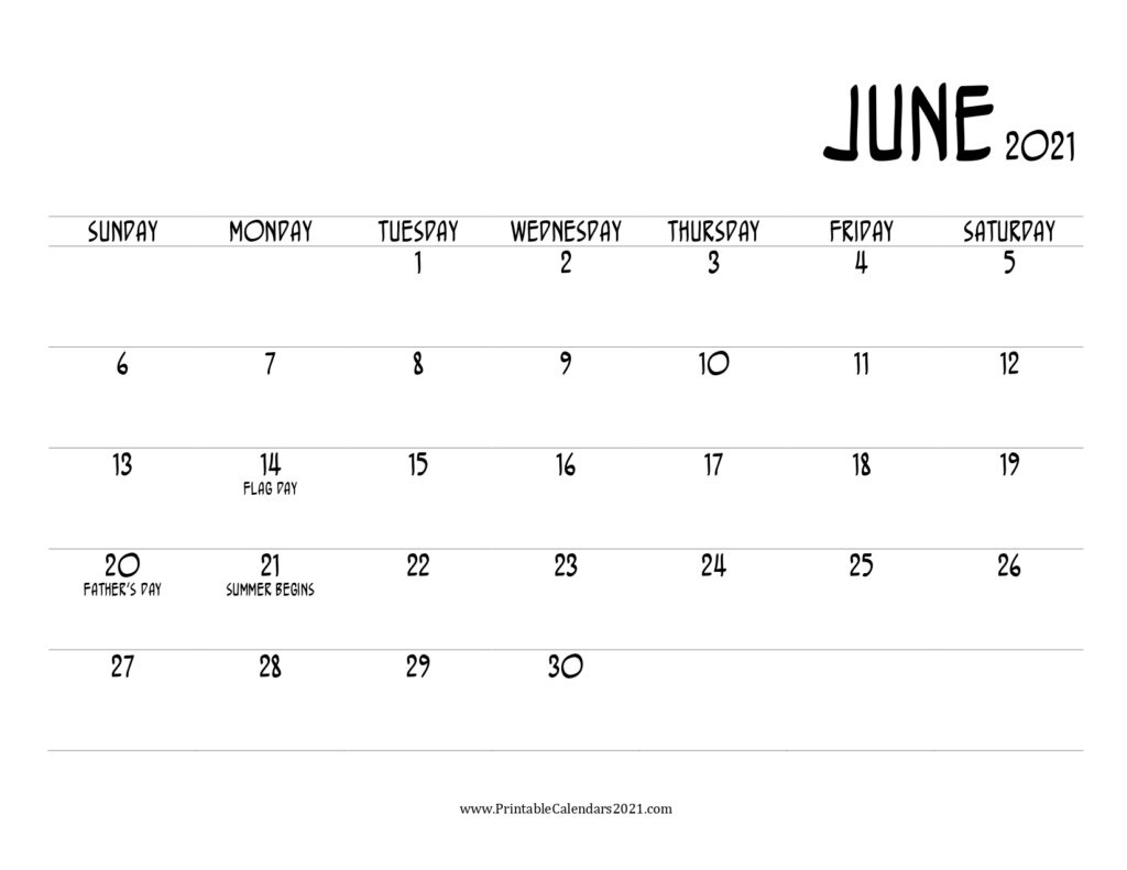 60+ Free June 2021 Calendar Printable With Holidays, Blank, Pdf June 2021 Calendar Pdf Download