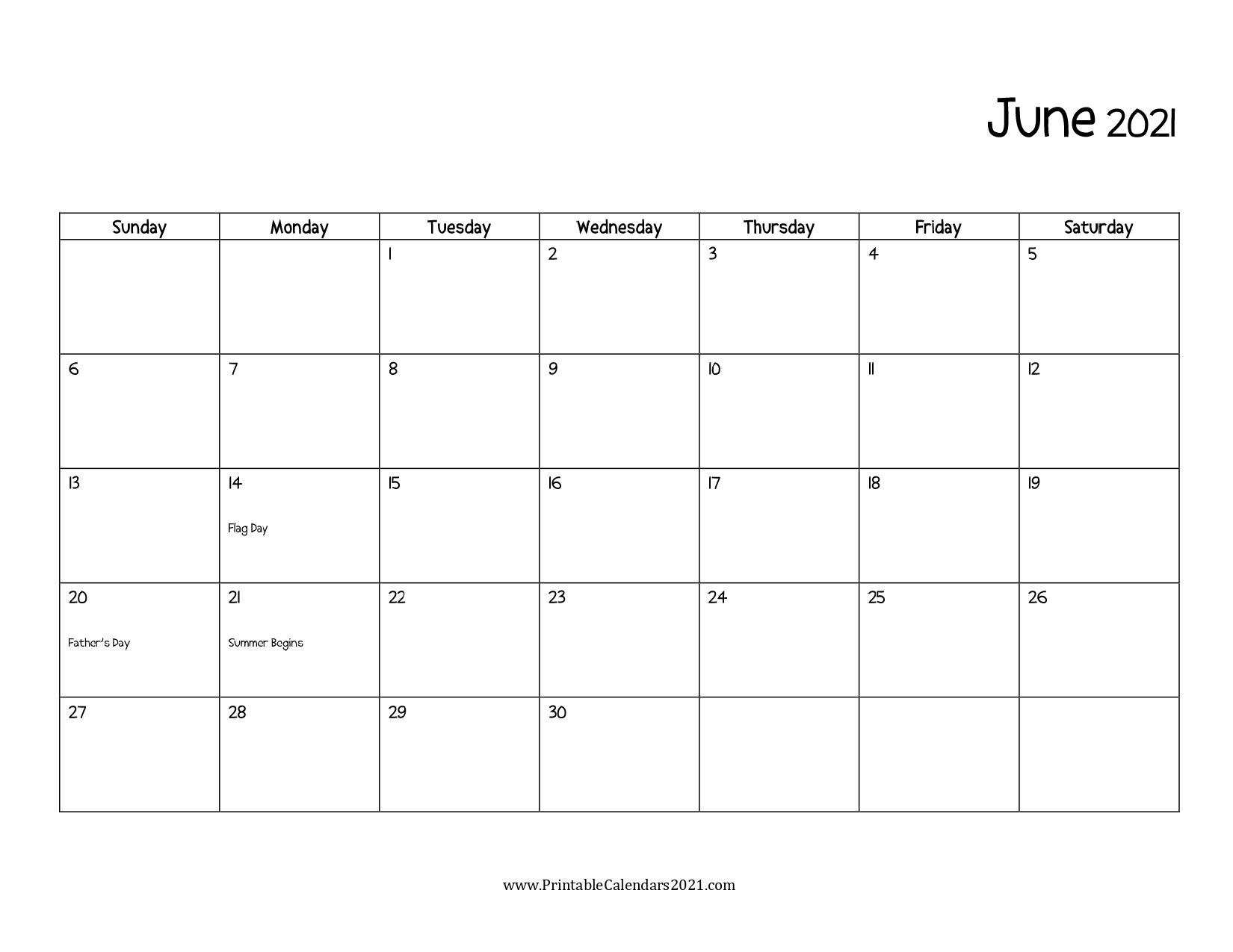 60+ Free June 2021 Calendar Printable With Holidays, Blank, Pdf June 2021 Calendar Saturdaygift