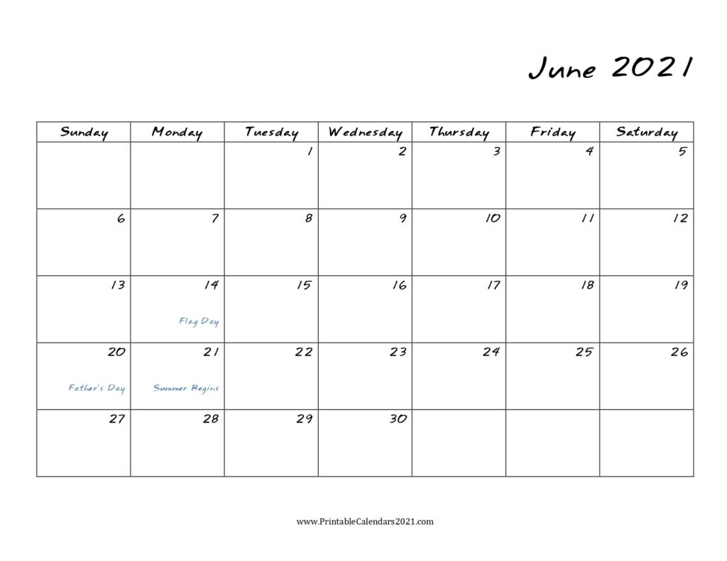60+ Free June 2021 Calendar Printable With Holidays, Blank, Pdf June 2021 Calendar Sheet