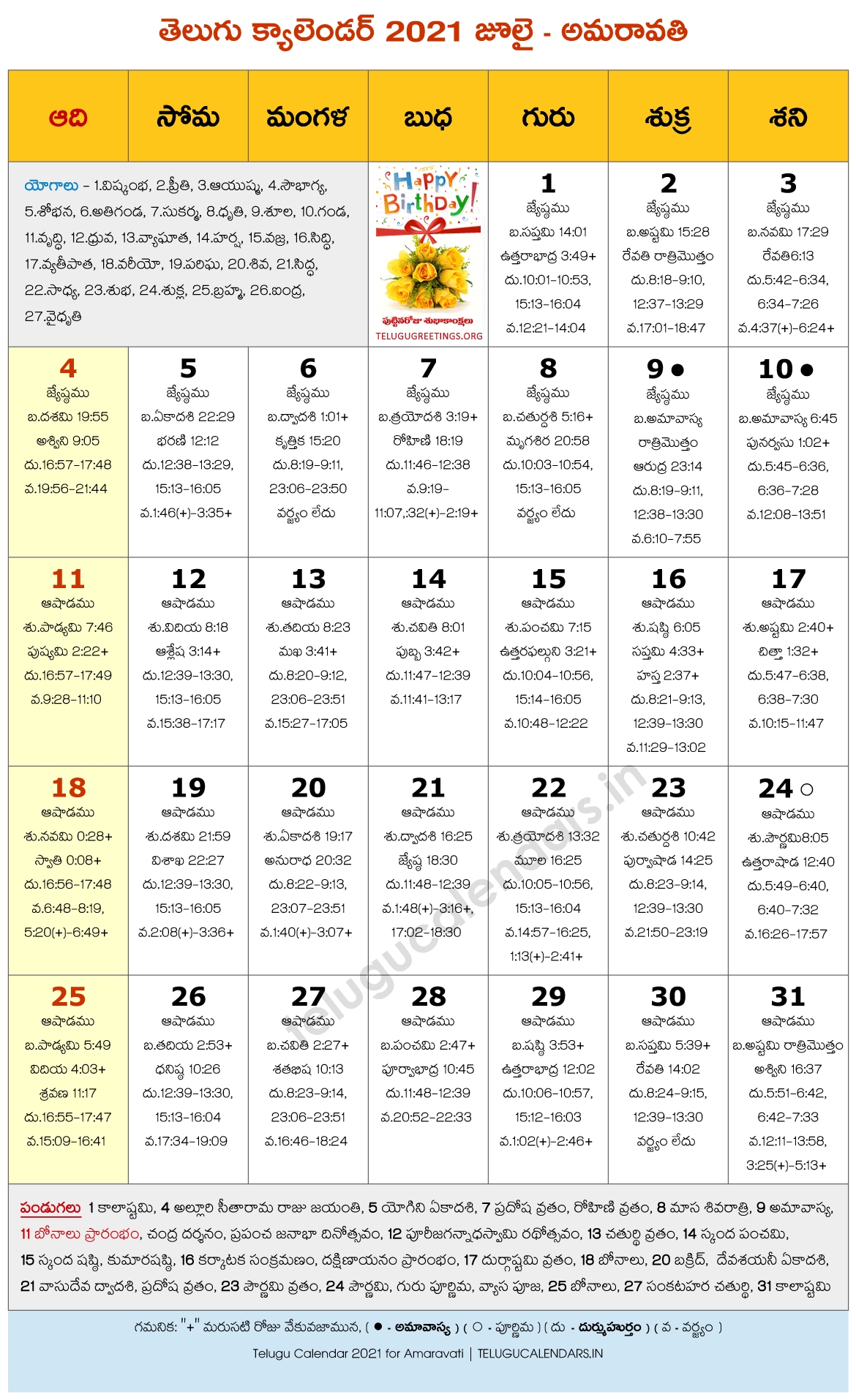 Amaravati 2021 July Telugu Calendar | Telugu Calendars June 2021 Calendar Hindi