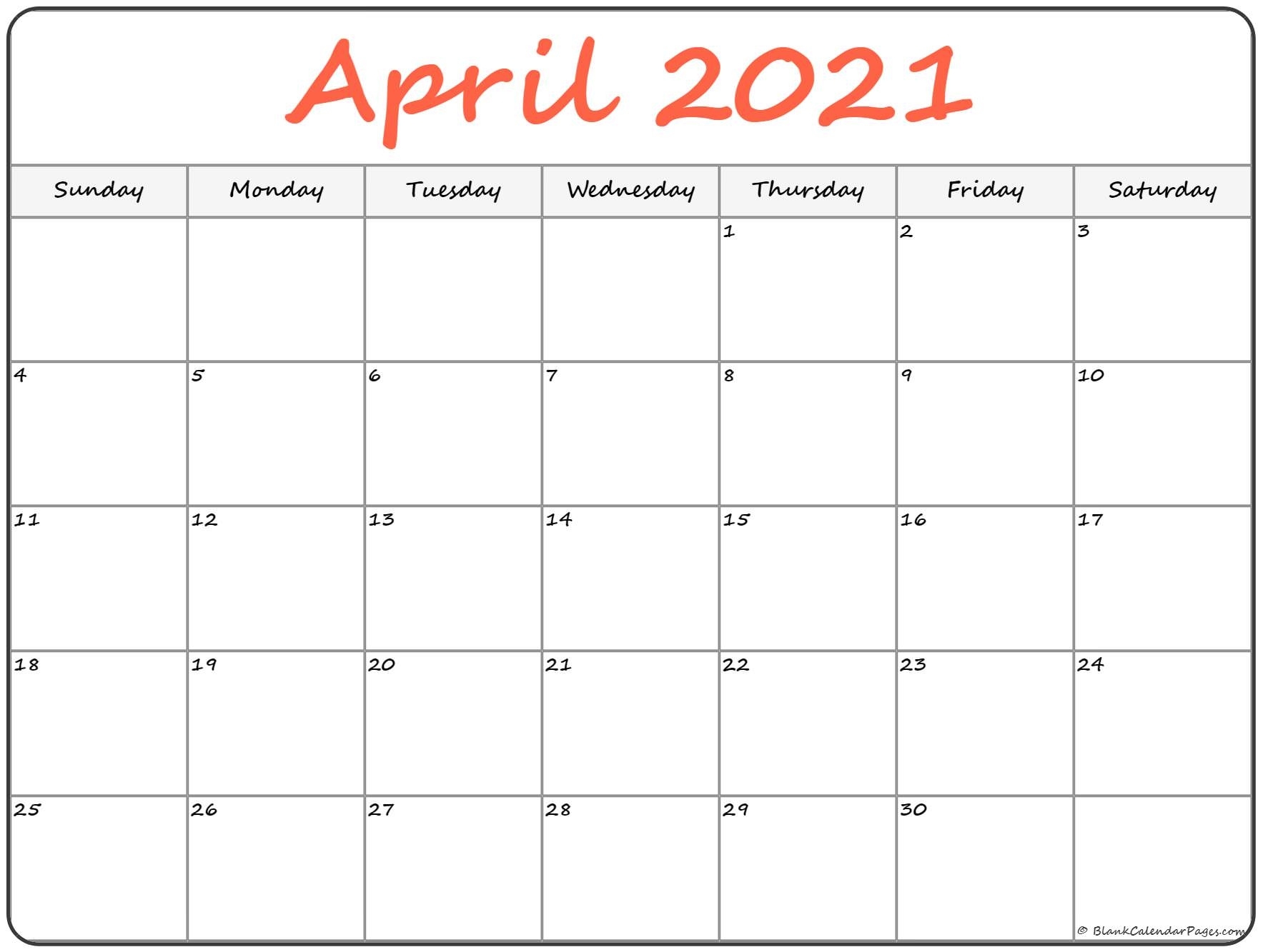 April 2021 Calendar | Free Printable Calendar Print April May June 2021 Calendar