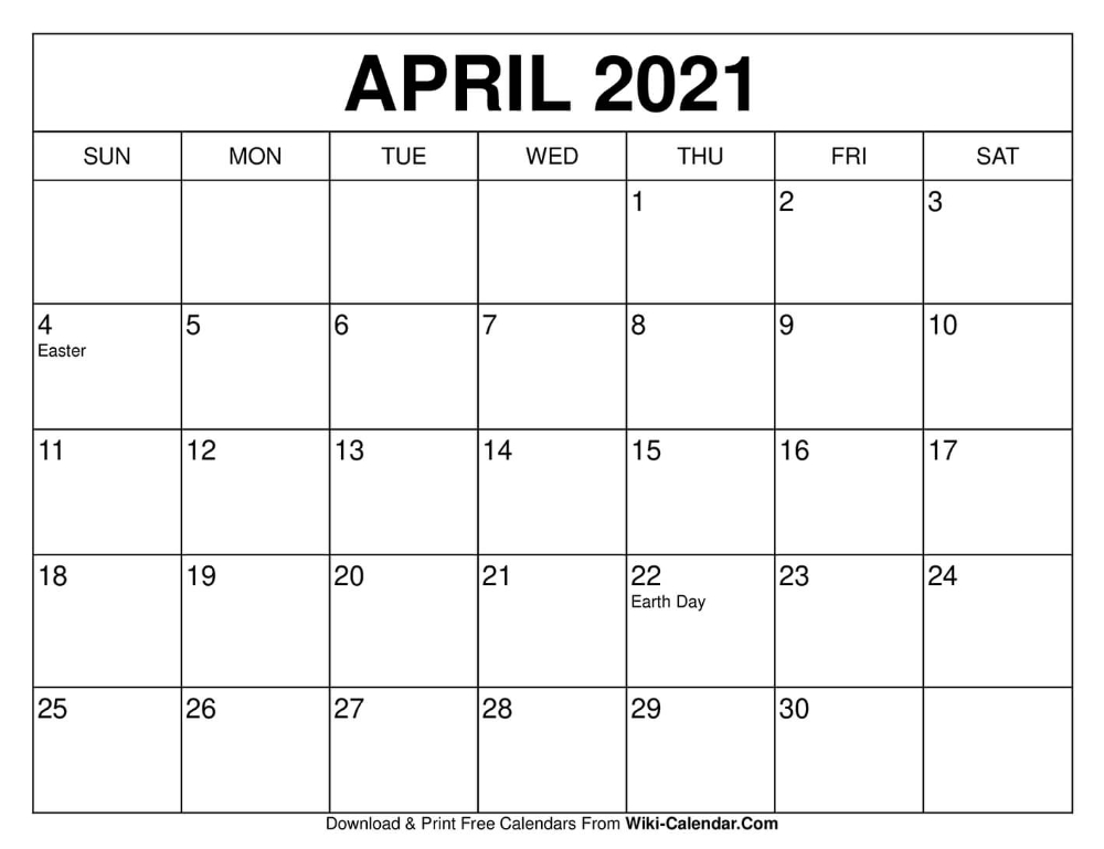April 2021 Calendar In 2020 | Free Calendars To Print, Calendar, Calendar Printables Wiki June 2021 Calendar