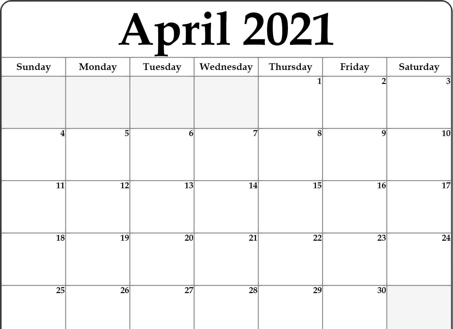 April 2021 Calendar Template With Holidays - Thecalendarpedia April - June 2021 Calendar