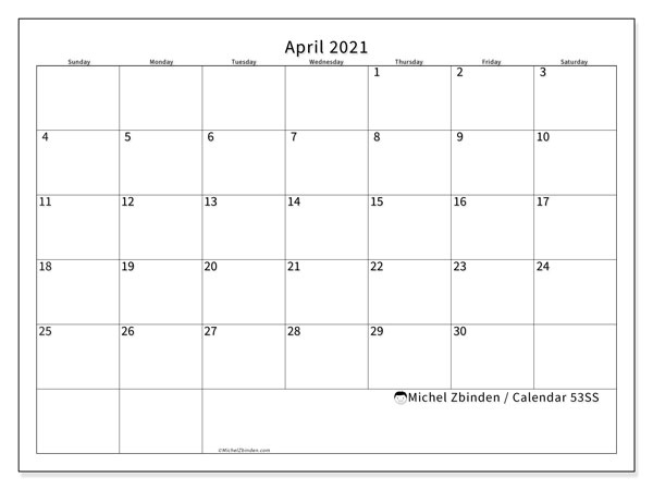 April 2021 Calendars - Ss - Michel Zbinden En November 2021 Calendar Wiki