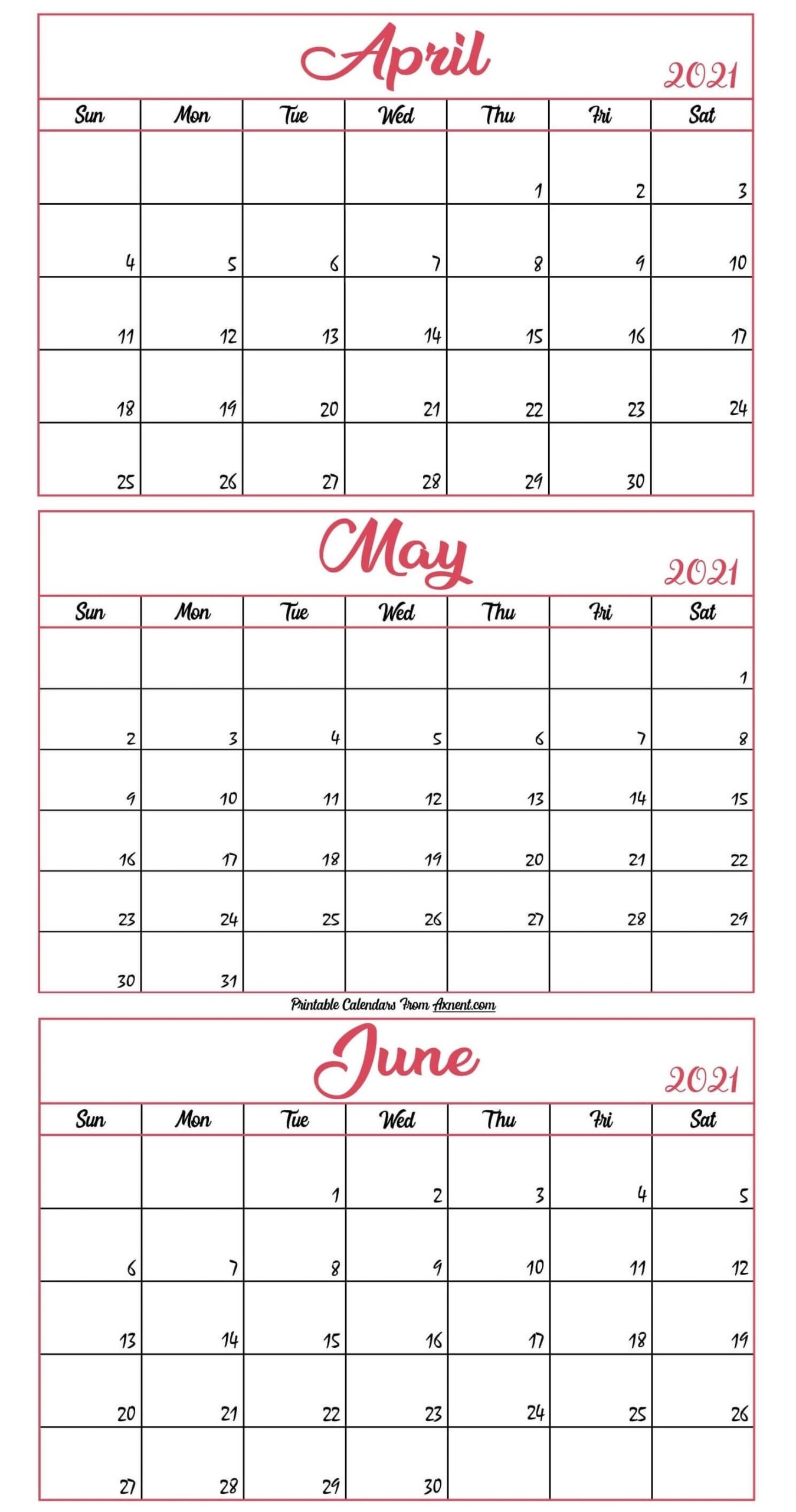 April To June Calendar 2021 Templates - Time Management Tools April To June Calendar 2021 Templates April - June 2021 Calendar
