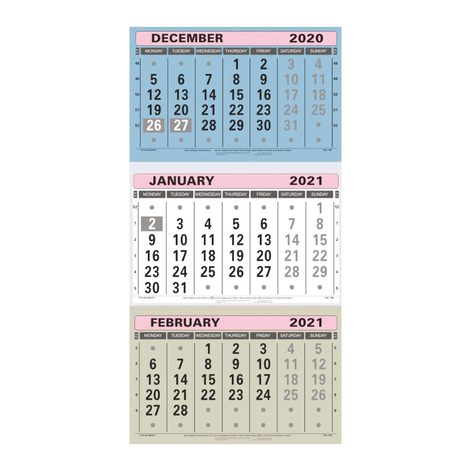 At-A-Glance 2021 Wall Calendar Three Months To View Board Binding 300X595Mm Assorted Ref Tml Key West Calendar November 2021