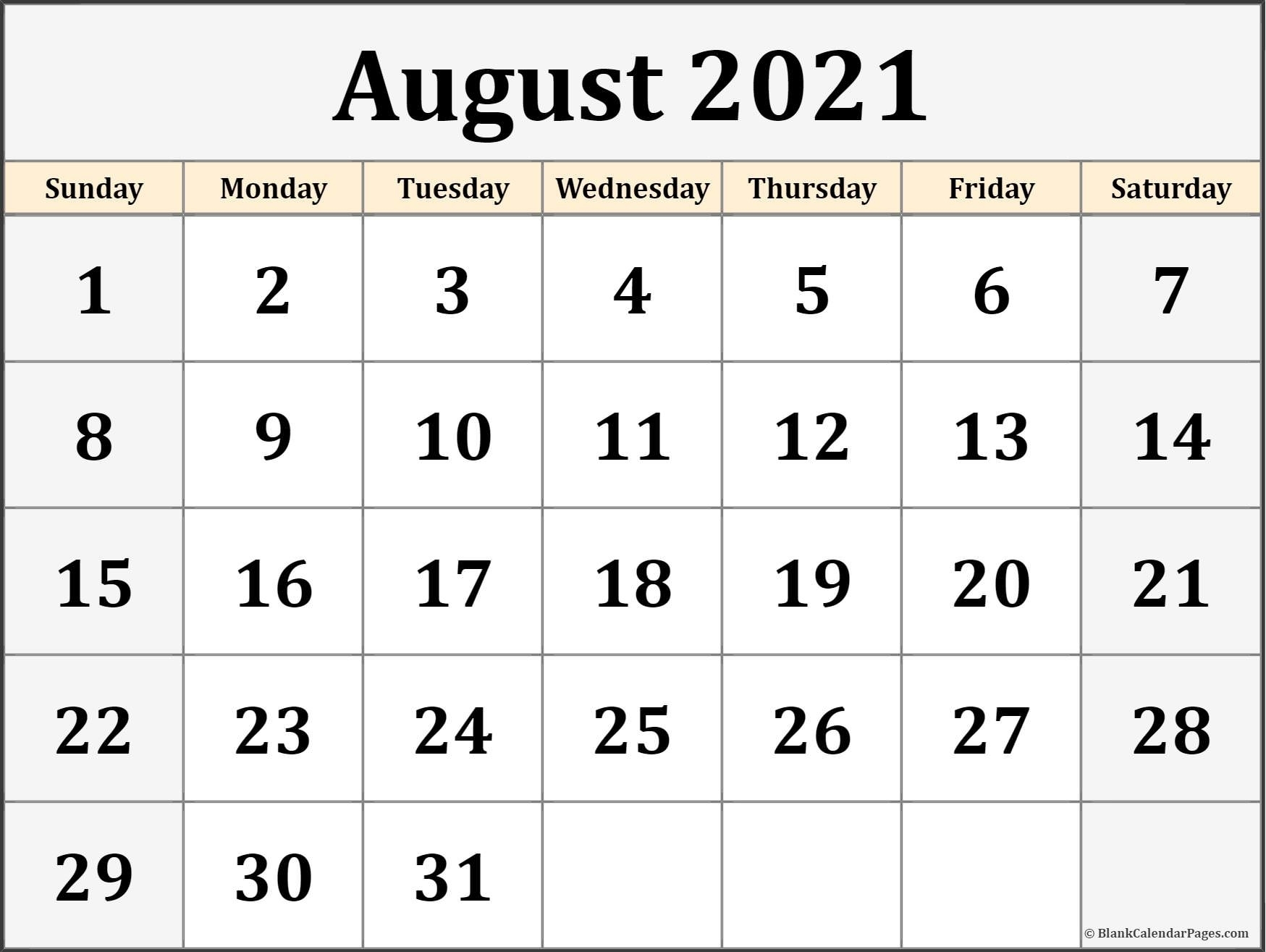 August 2021 Calendar | Free Printable Calendar August 2021 Calendar Hindi