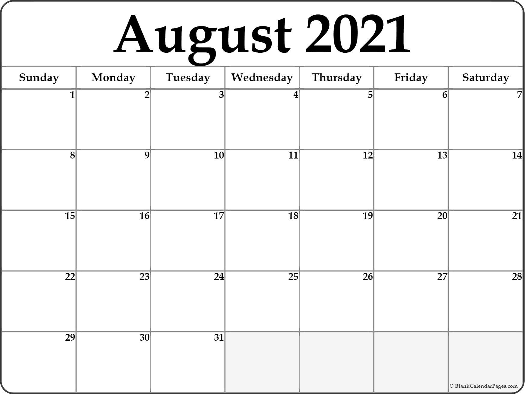 August 2021 Calendar | Free Printable Calendar August 2021 Calendar Quotes
