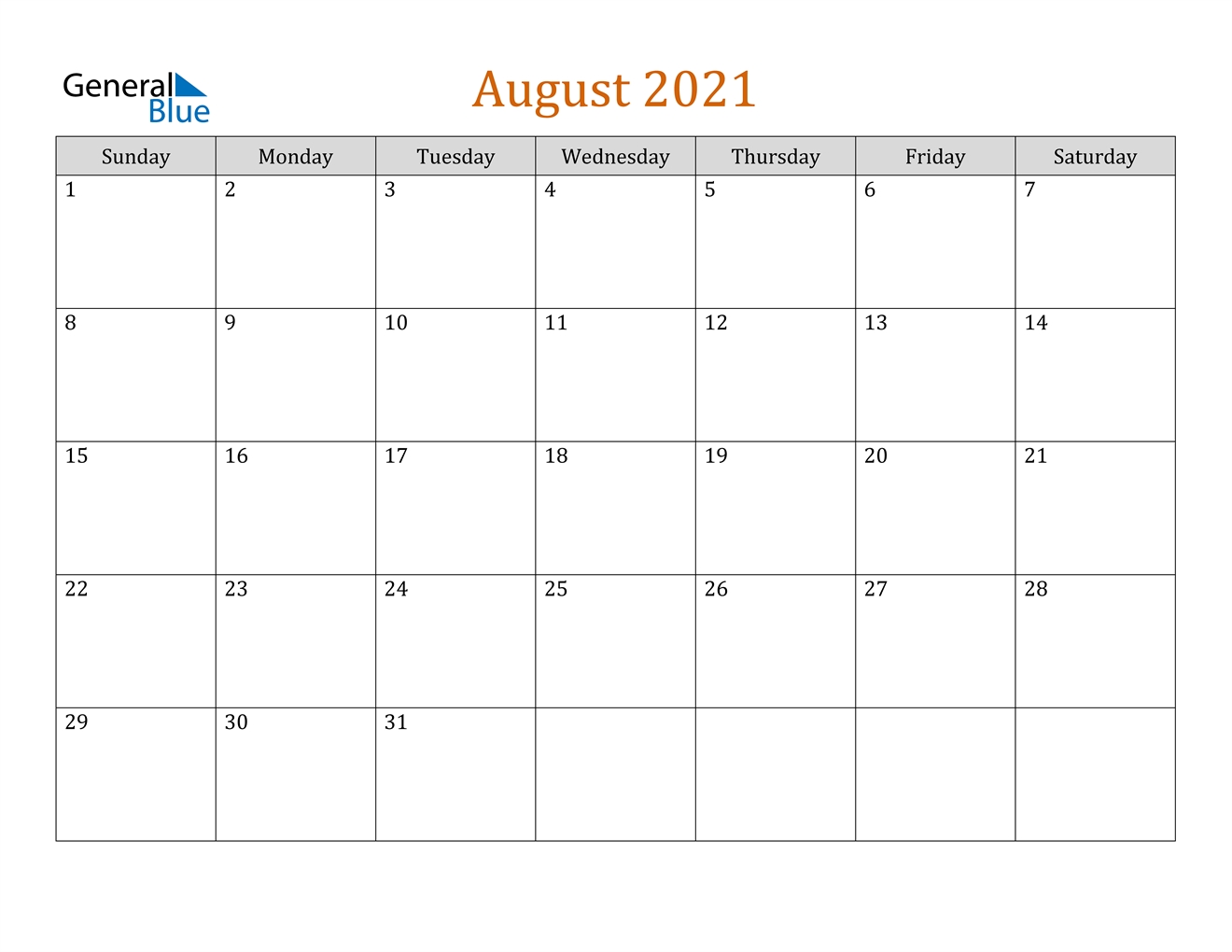 August 2021 Calendar - Pdf Word Excel August 2021 Calendar To Print