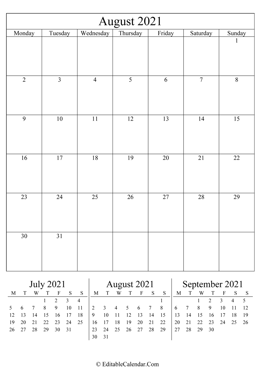 August 2021 Calendar Templates National Calendar October 2021