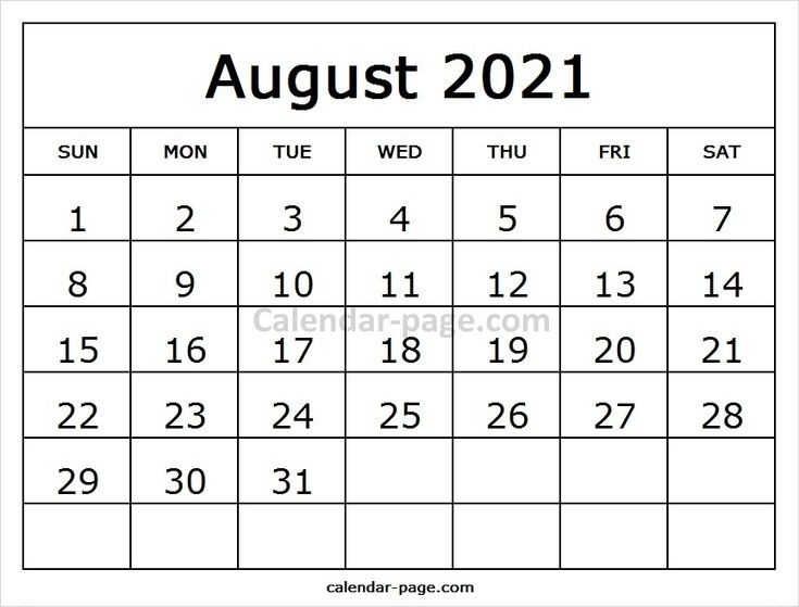 August Calendar 2021 Printable Template | July Calendar, August Calendar, Editable Calendar August 2021 Editable Calendar