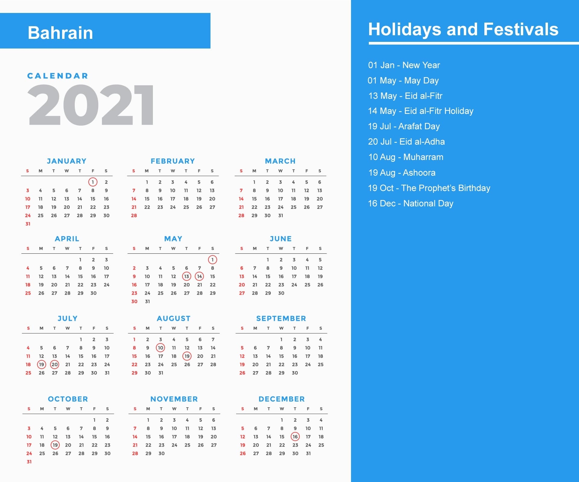 Bahrain Holidays 2021 And Observances 2021 July 2021 Calendar Malaysia