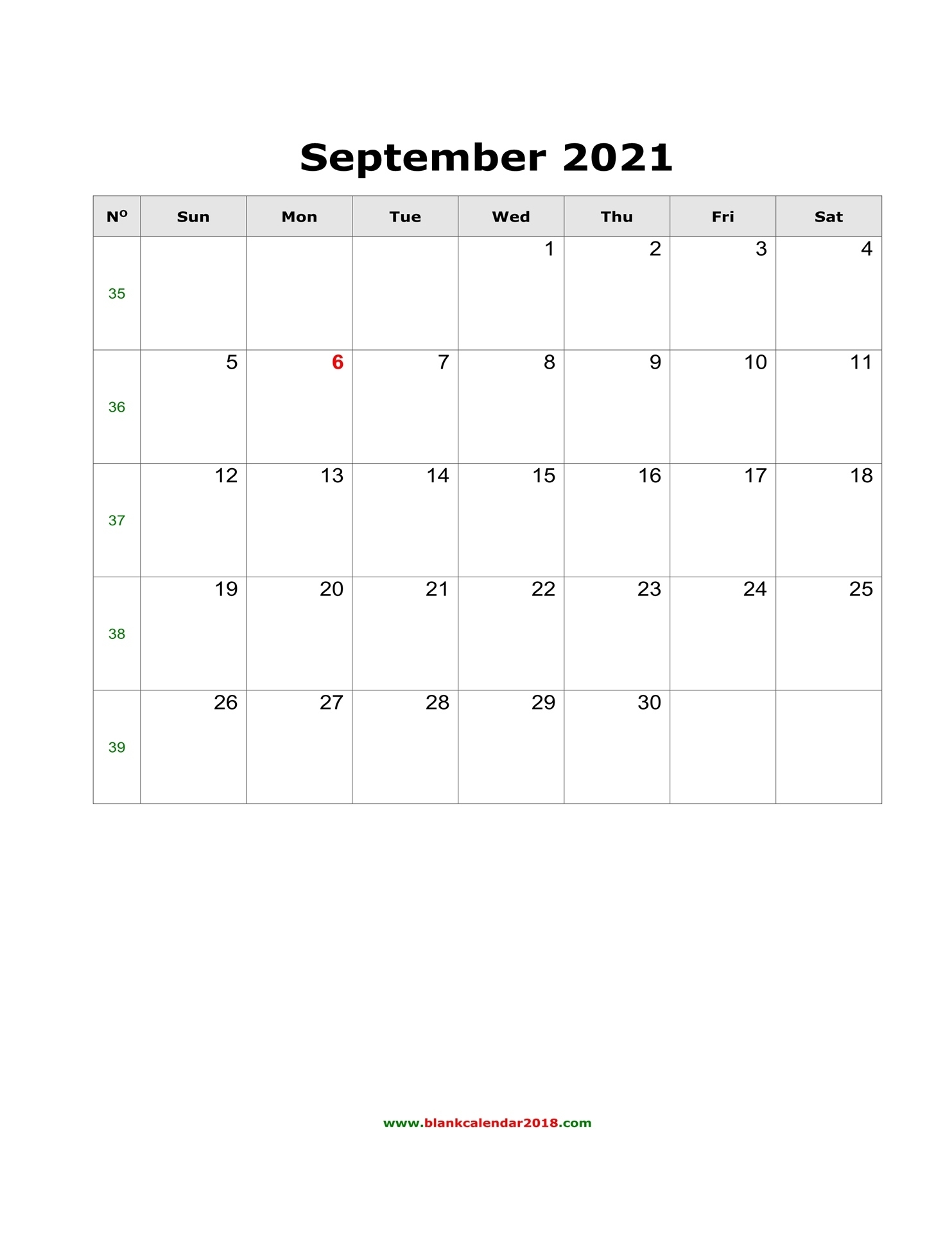 Blank Calendar For September 2021 September 2021 Calendar Word