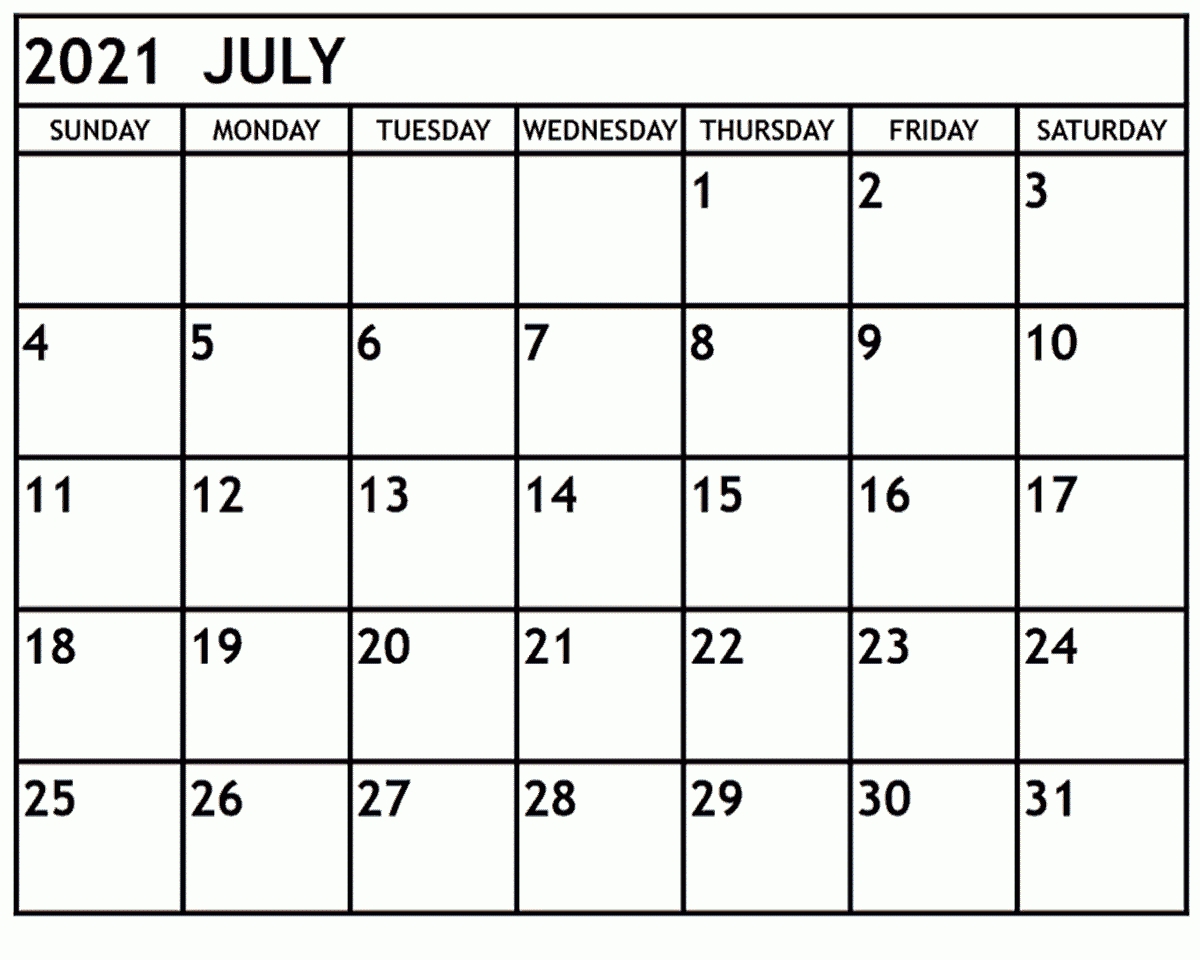 Blank July 2021 Calendar Editable Pdf - Thecalendarpedia July 2021 Calendar Editable