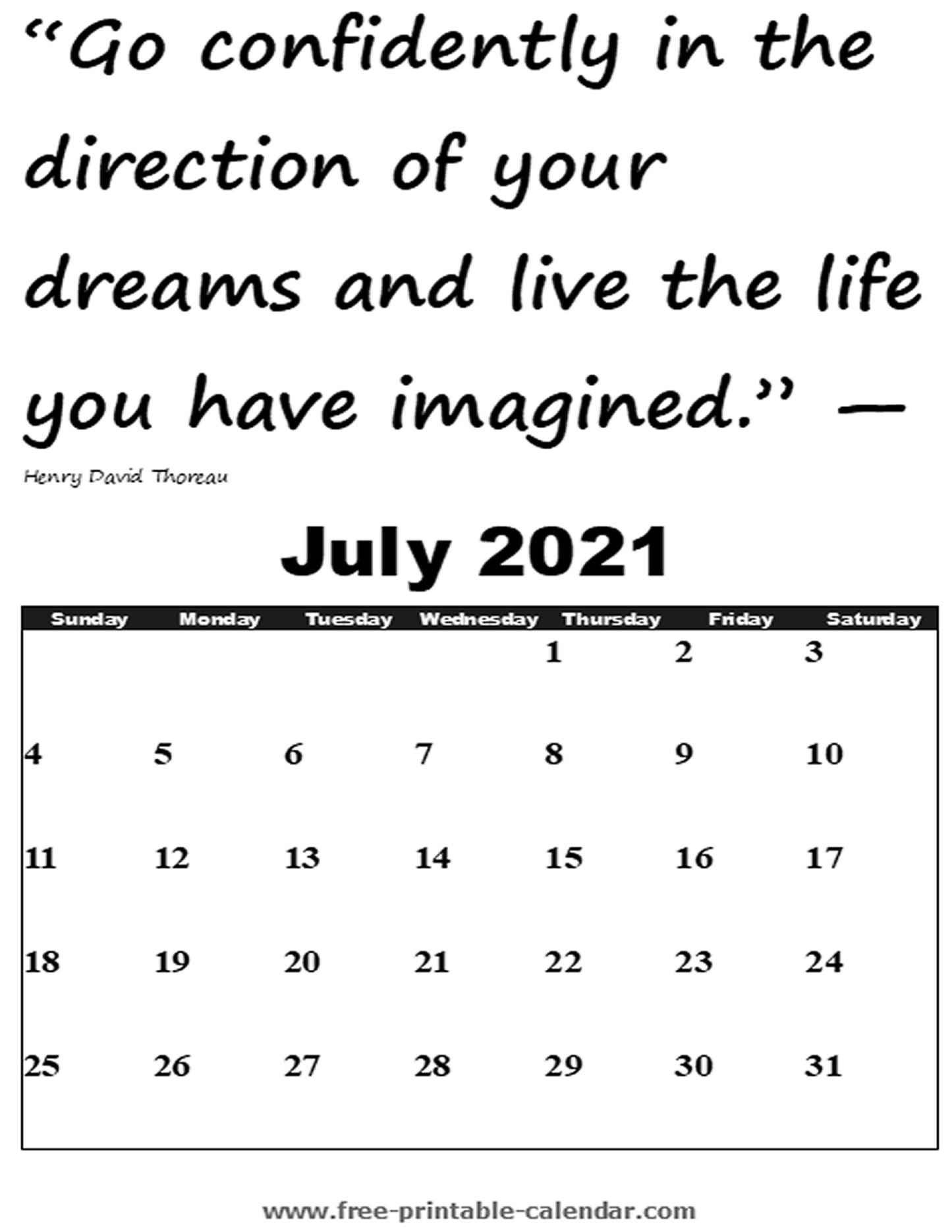 Blank July Calendar 2021 - Free-Printable-Calendar July 2021 Calendar Editable