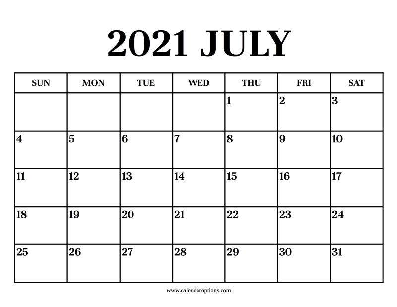 Calendar 2021 July - Calendar Options July 2021 Calendar Download