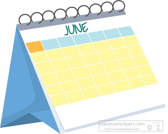 Calendar Clipart - Monthly-Desk-Calendar-June-White-Clipart - Classroom Clipart June 2021 Calendar Clipart