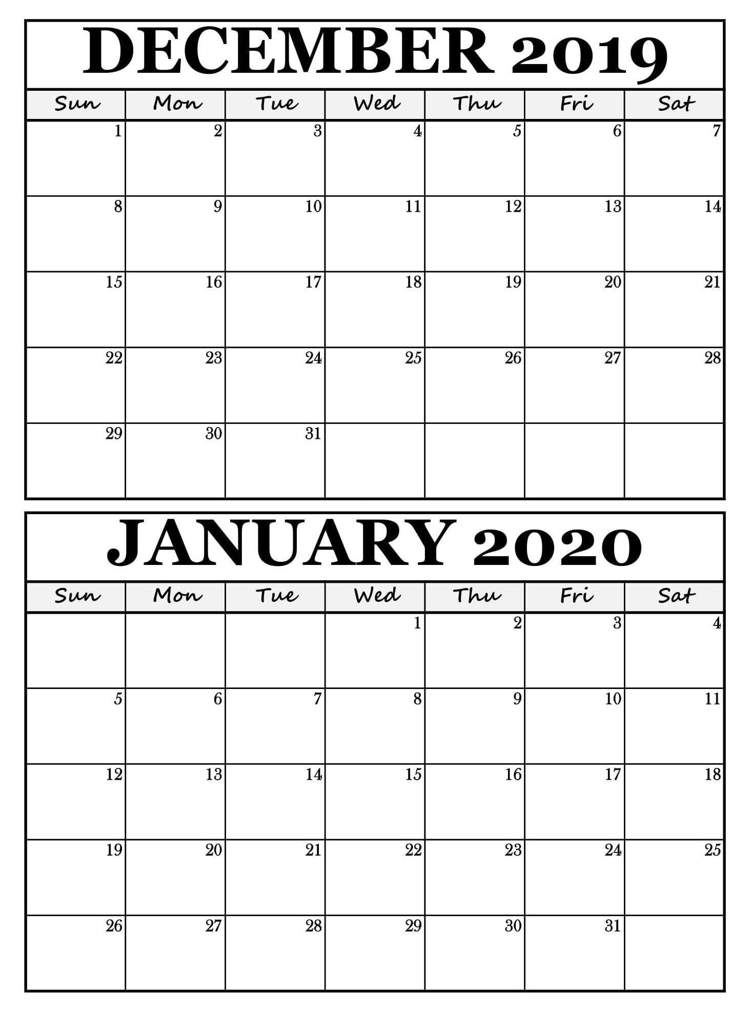 Calendar December 2019 January 2020 Template - 2019 Calendars For Students Education Calendar December 2020 Calendar In January 2021 Calendar