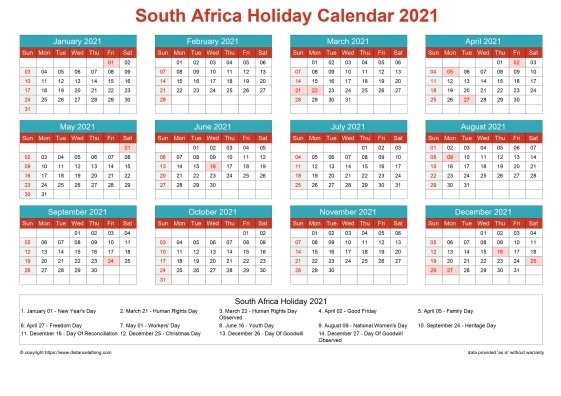 Calendar Horizintal Grid Sun Sat South Africa Holiday Cheerful Bright Landscape 2021 November 2021 Calendar With Holidays India