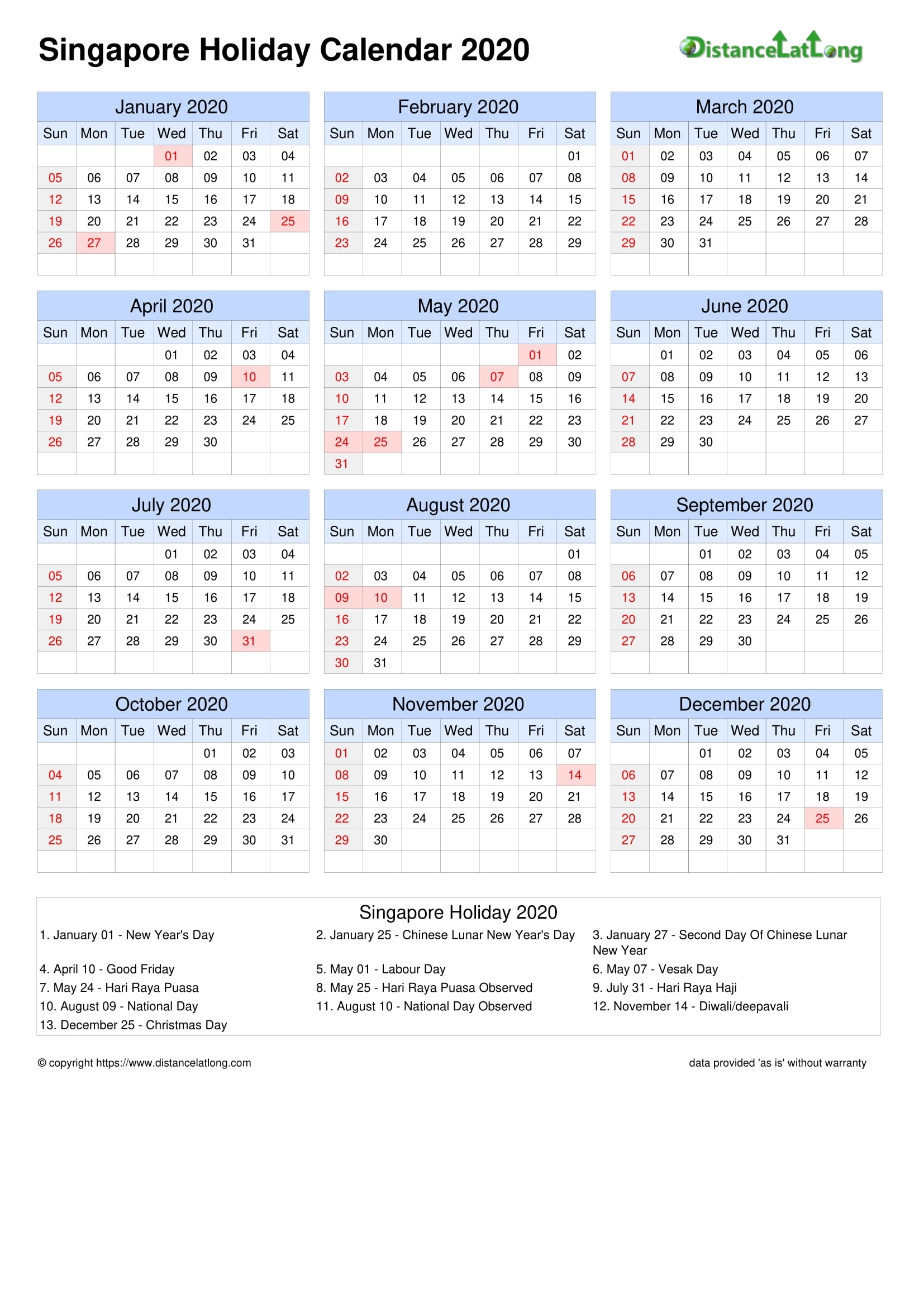 Calendar Horizontal Grid Sunday To Saturday Bank Holiday Singapore A4 Portrait 2020 September 2021 Calendar Singapore