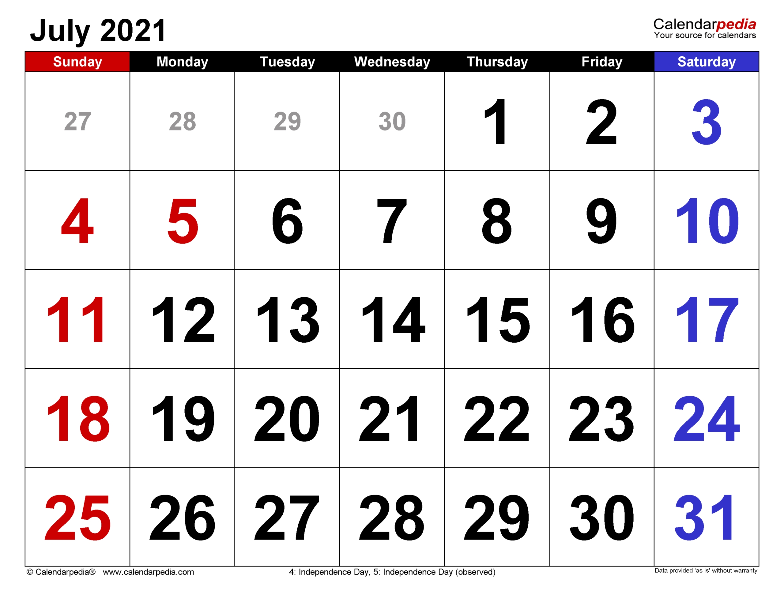 Calendar July 2021 | Calendar Printables Free Templates July 2021 Calendar Free Printable