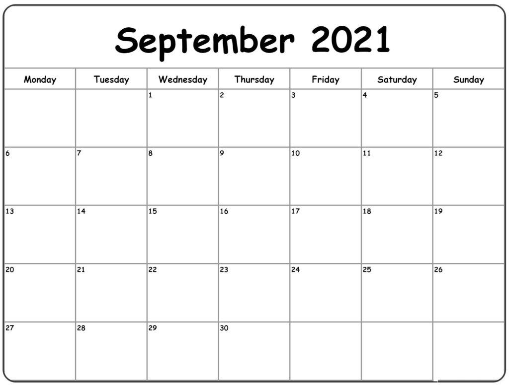 Calendar September 2021 | Printable Calendars 2021 September 2021 Calendar Image