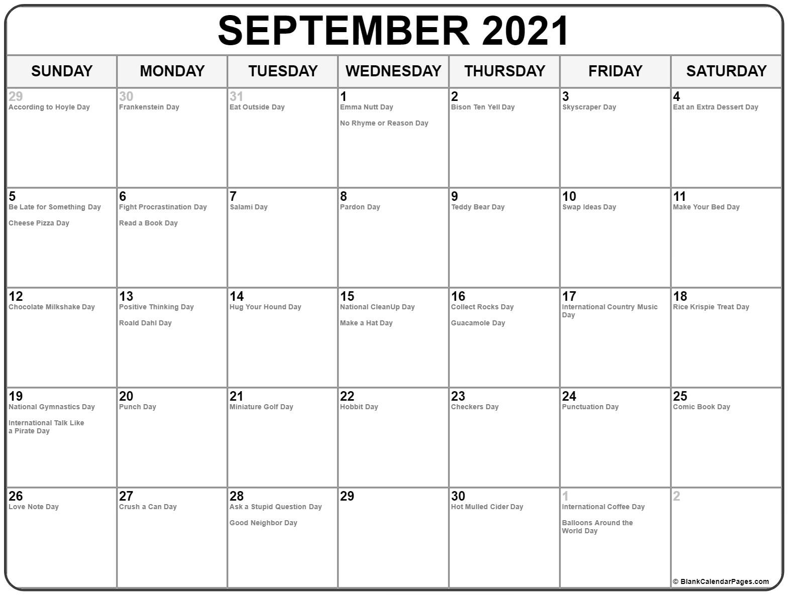 Collection Of September 2021 Calendars With Holidays September 2021 Calendar Canada