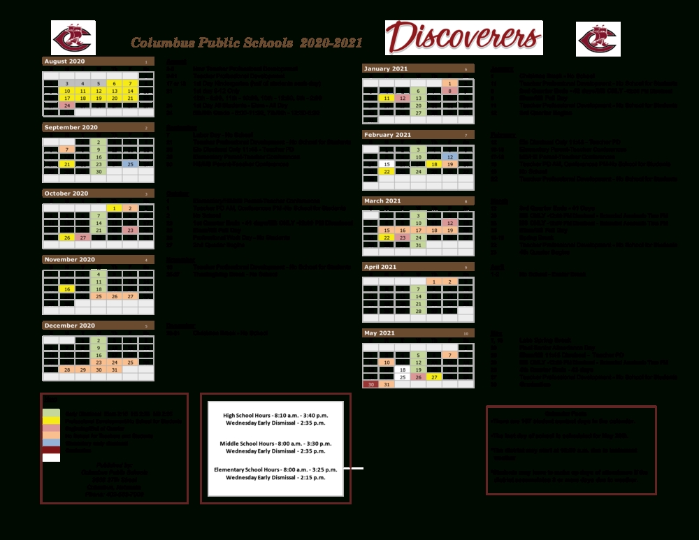 Columbus Public Schools June 2021 Calendar In Spanish