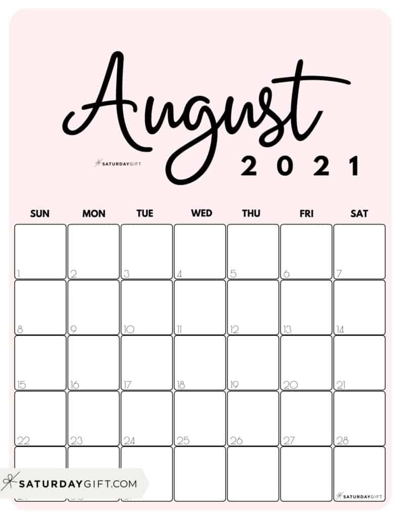 Cute (&amp; Free!) Printable August 2021 Calendar | Saturdaygift Calendar Ortodox August 2021 Patriarhie