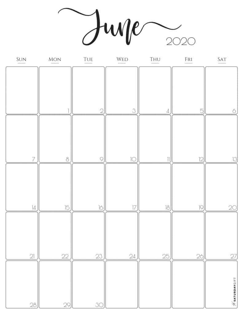 Cute June 2021 Calendar Printable - Newreay June 2021 Calendar Saturdaygift