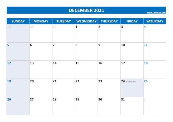 December 2021 Calendar -Calendar.best December 2021 Calendar Holidays