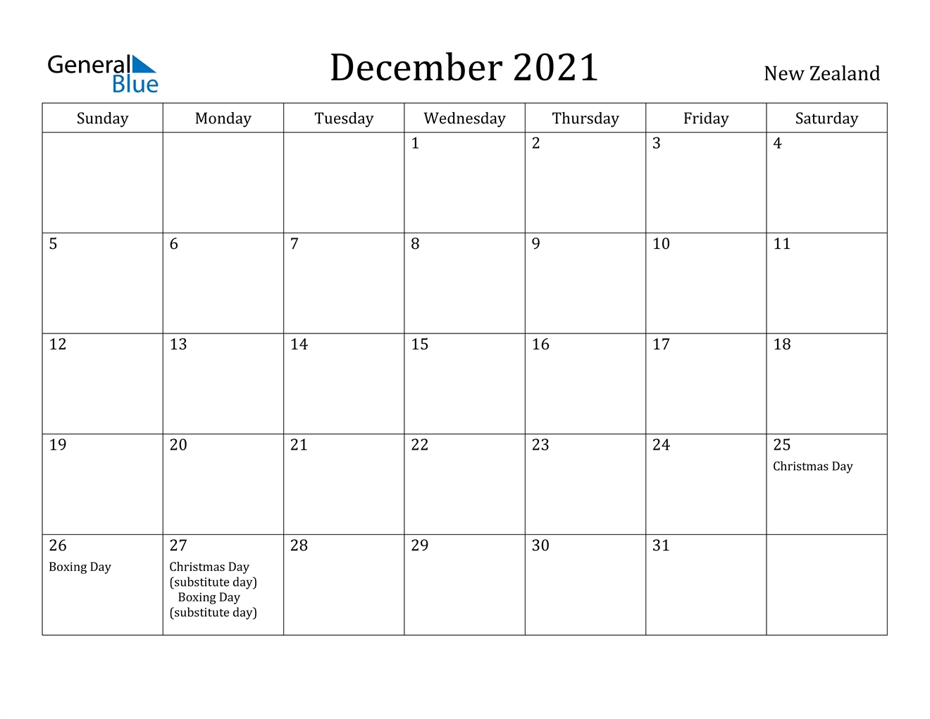 December 2021 Calendar - New Zealand August 2021 Calendar Nz