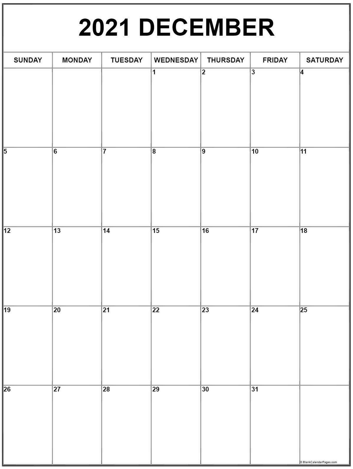 December 2021 Vertical Calendar | Portrait December 2021 Waterproof Calendar