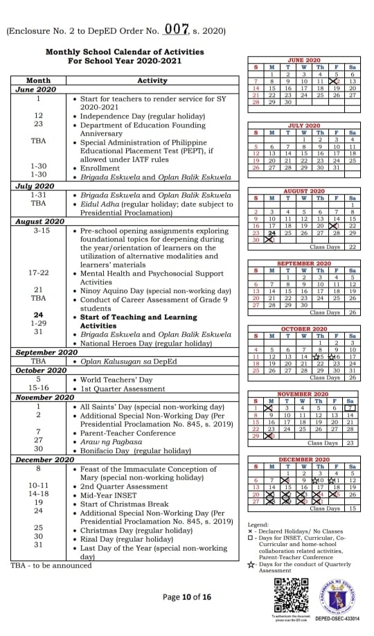 Deped School Calendar School Year 2020 2021 The Deped Teachers Club Vrogue 7155