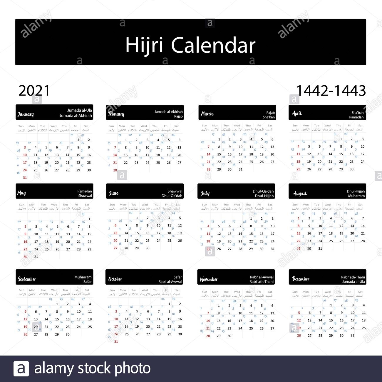 Desain Kalender 2021 Islami July 2021 Islamic Calendar