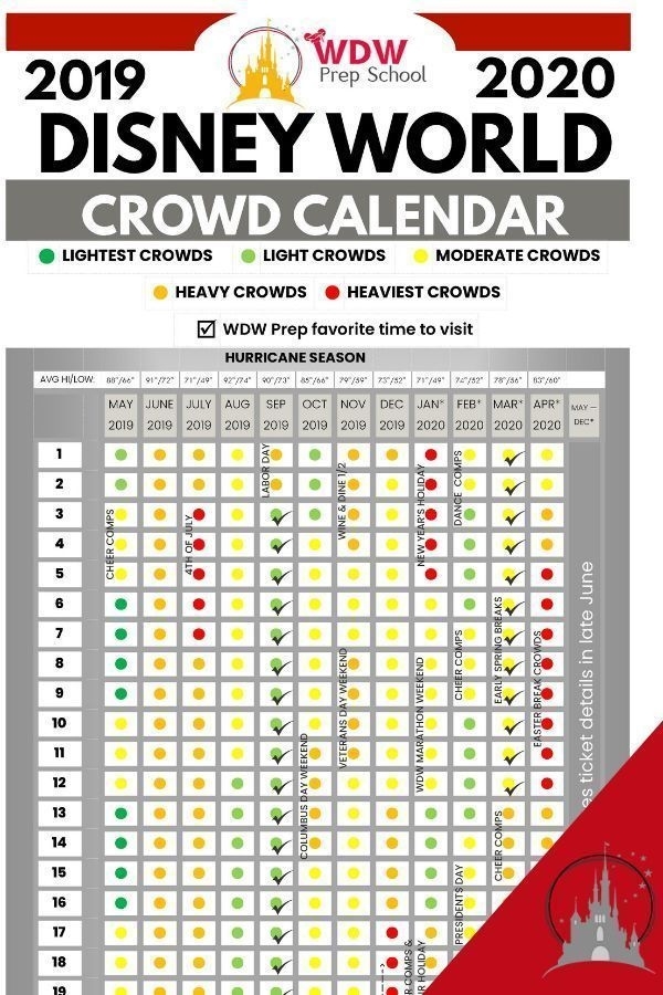 Disney World Crowd Calendar | All The Best Times To Visit Walt Disney Wo… | Disney World Crowd Disney Crowd Calendar December 2021
