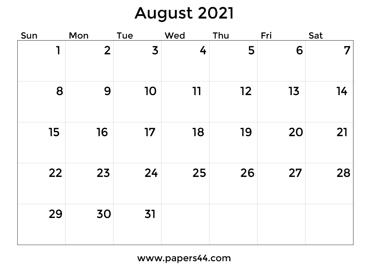 Download 2021 August Calendar Samples August 2021 Calendar Images