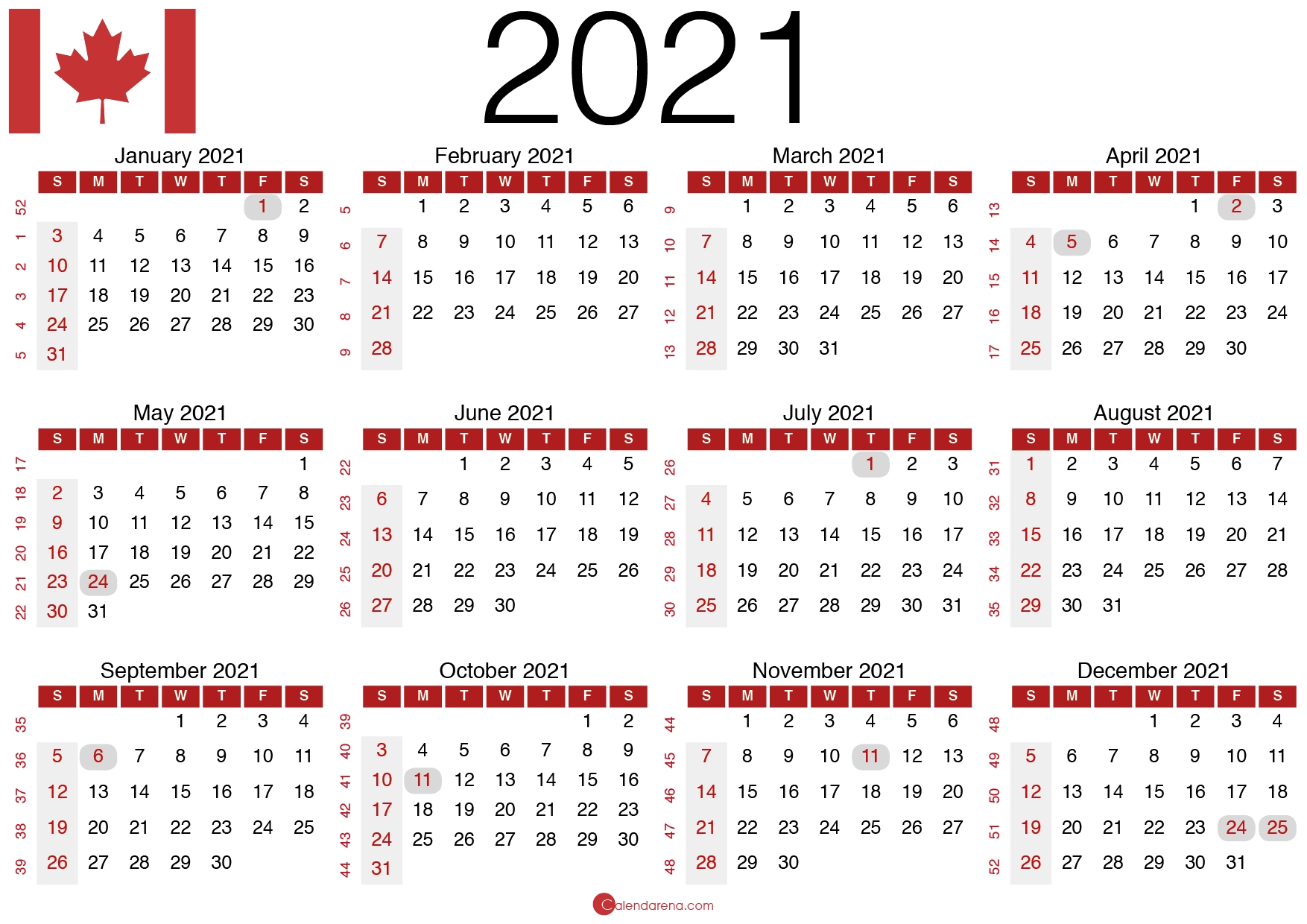 Download Free ?? 2021 Calendar Canada September 2021 Calendar Canada