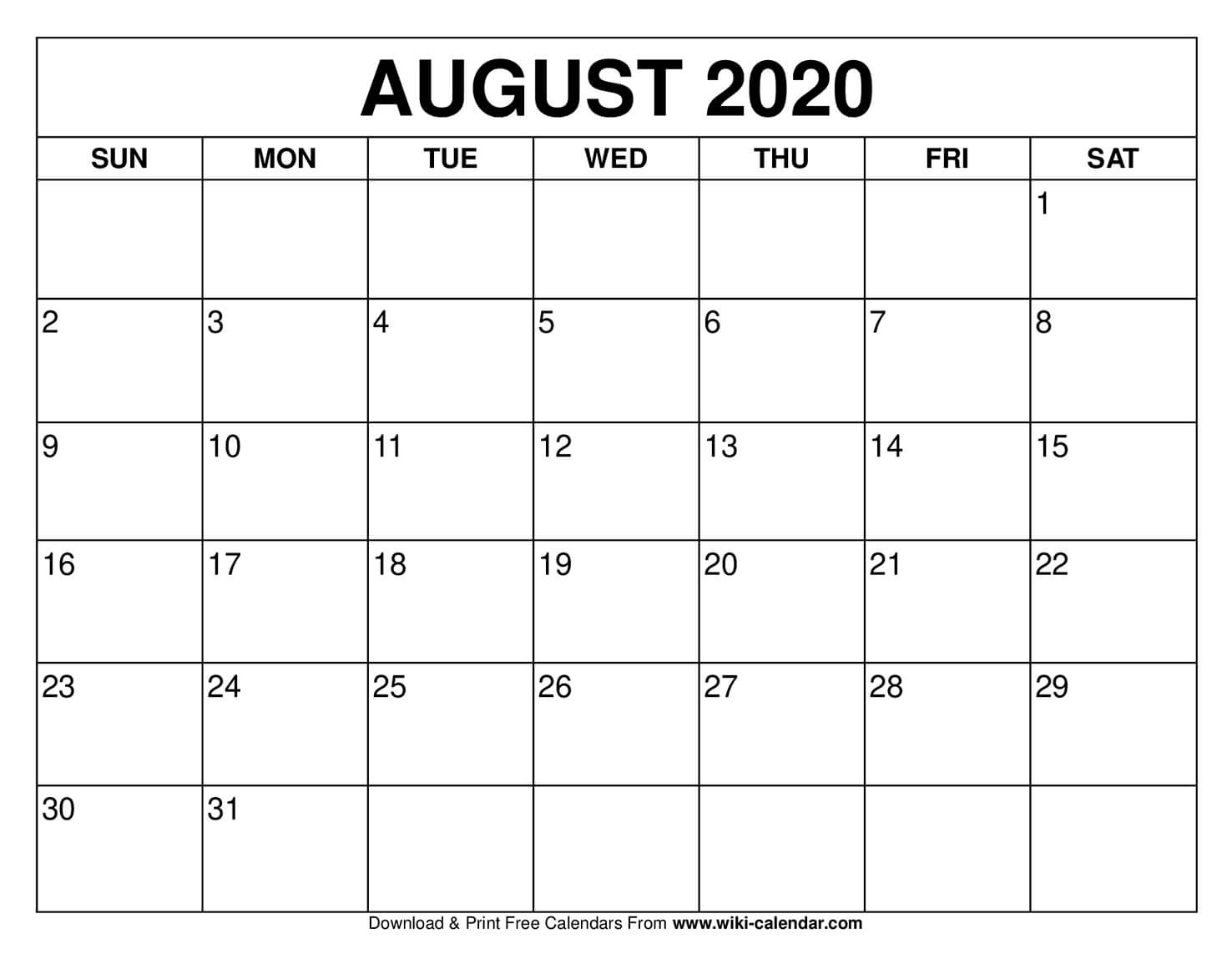 Editable Calendar For August 2021 | Month Calendar Printable August 2021 Editable Calendar