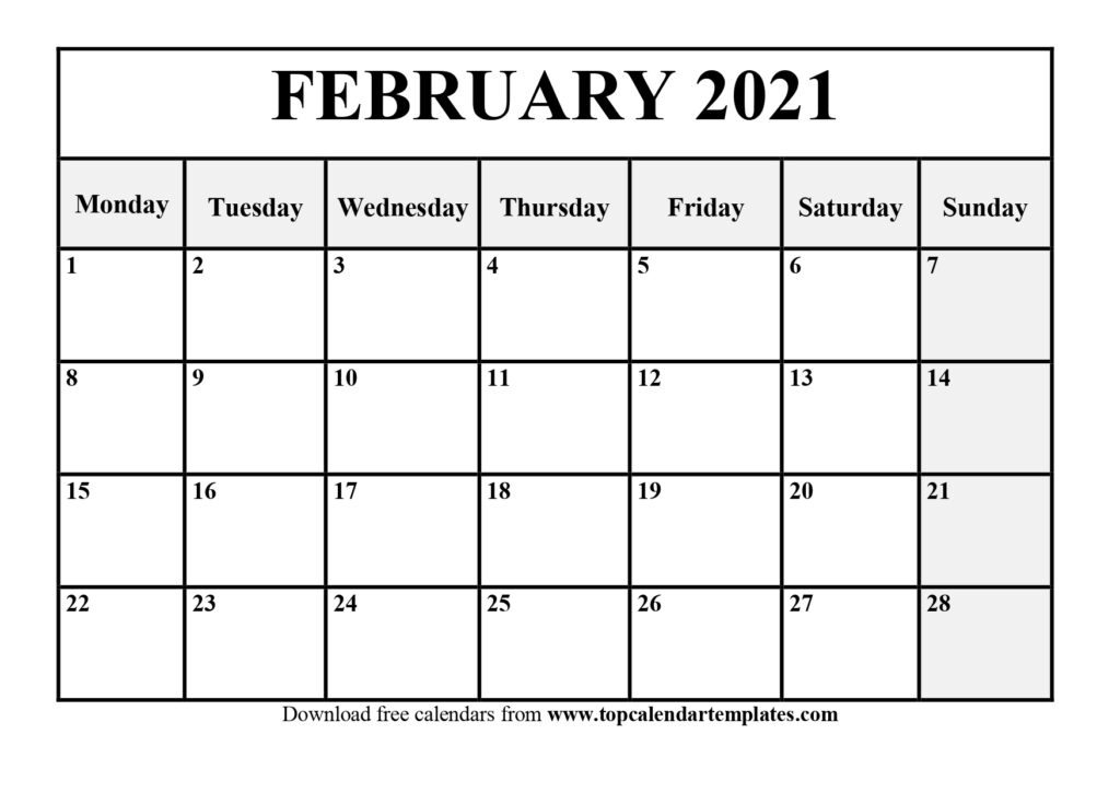 February 2021 Printable Calendar Template - Pdf, Word, Excel December 2021 Editable Calendar