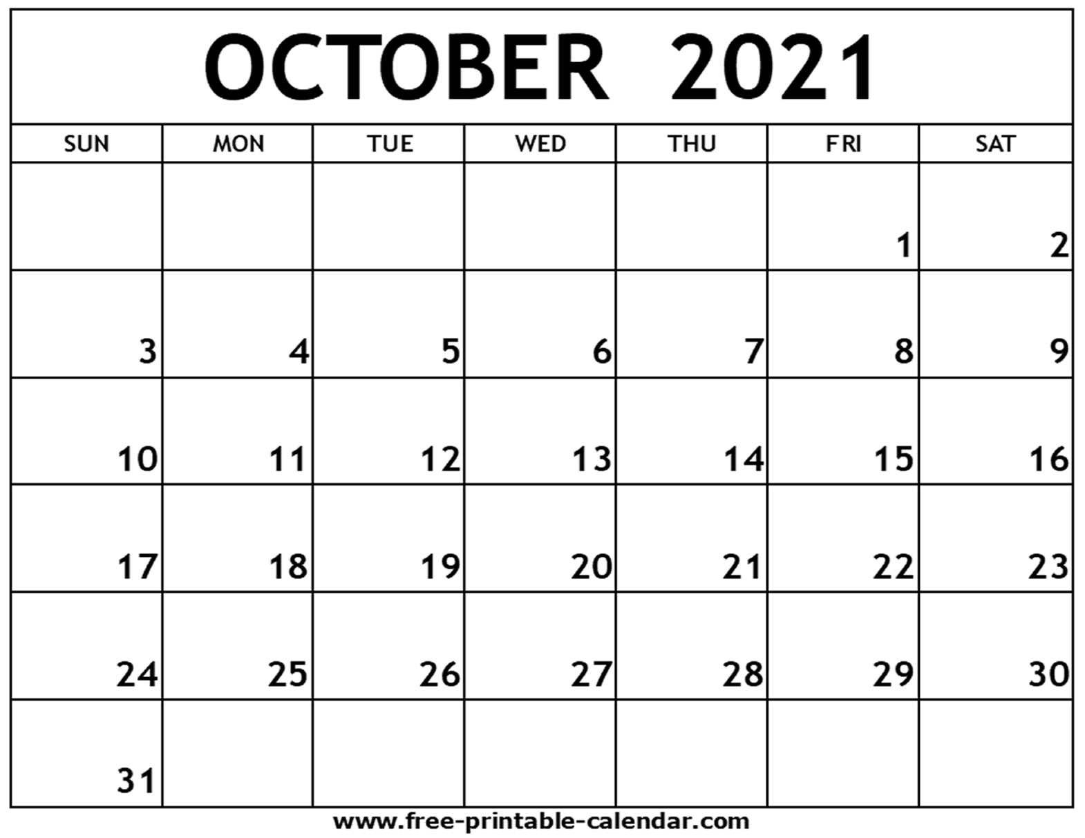 Fiscal Calendar For October 2021 | Calendar Printables Free Blank 2021 Calendar Of October