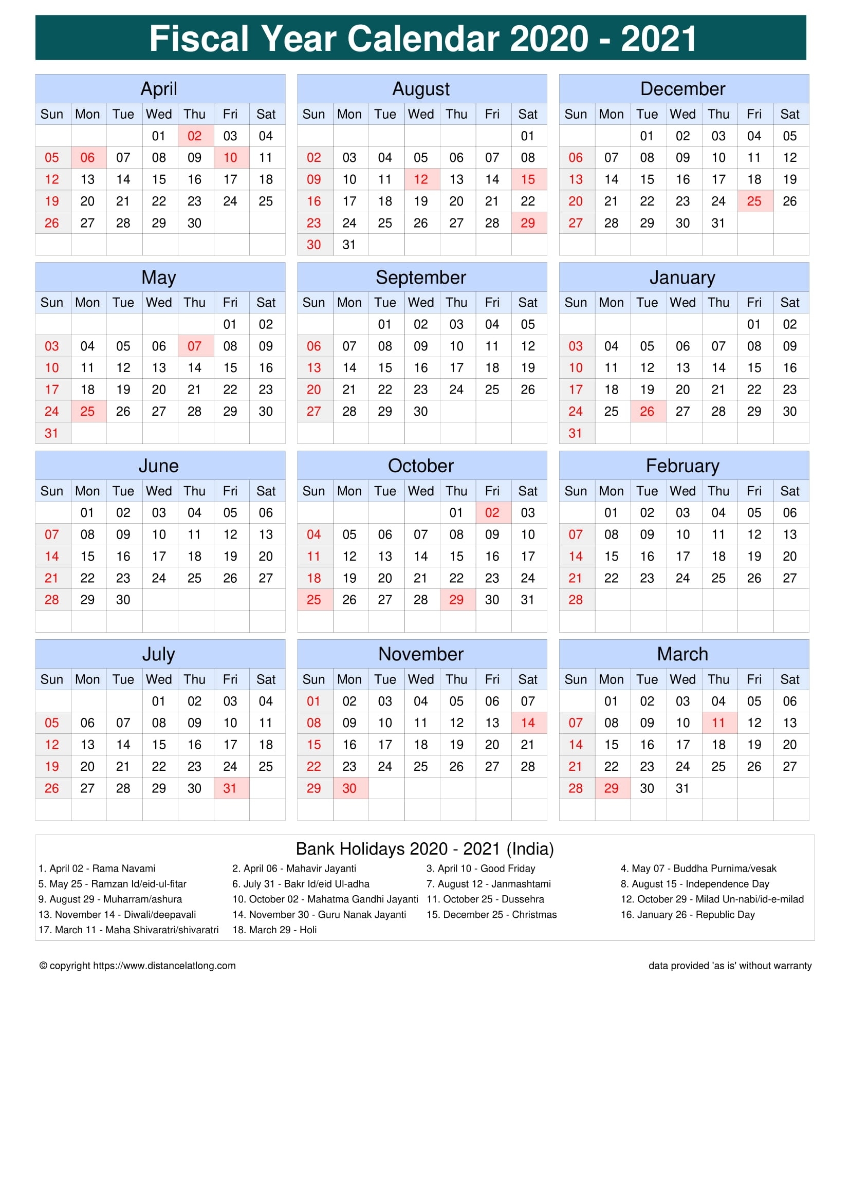 Fiscal Portrait Calendar Vertical Grid Sunday To Saturday Holiday India Portrait 2020 2021 November 2021 Calendar With Holidays India