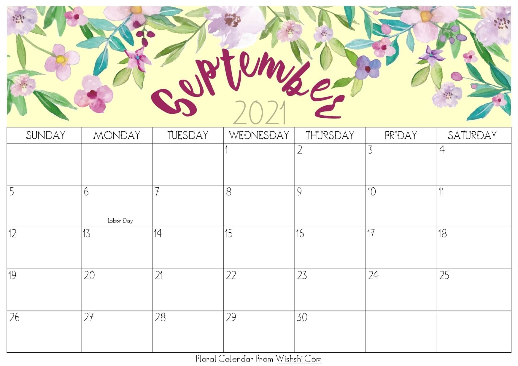 Floral September 2021 Calendar Printable - Free Printable Calendars Floral September 2021 September 2021 Calendar Panchang