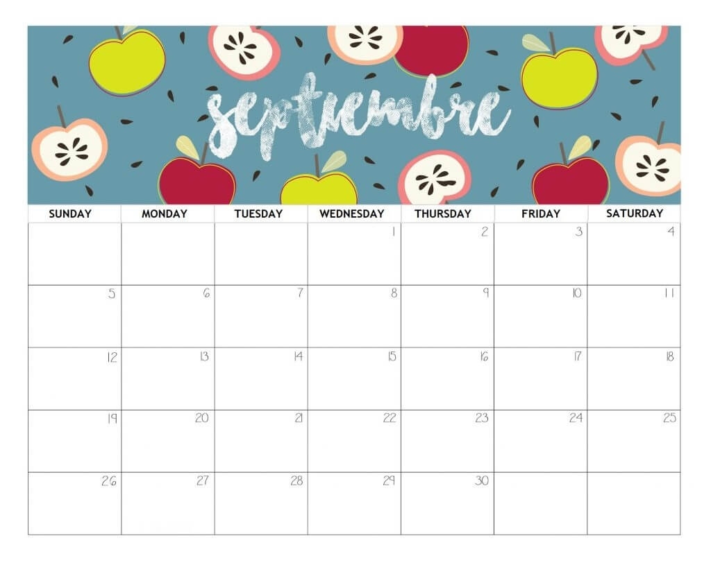 Free 2021 Cute Calendar Print September 2021 Calendar