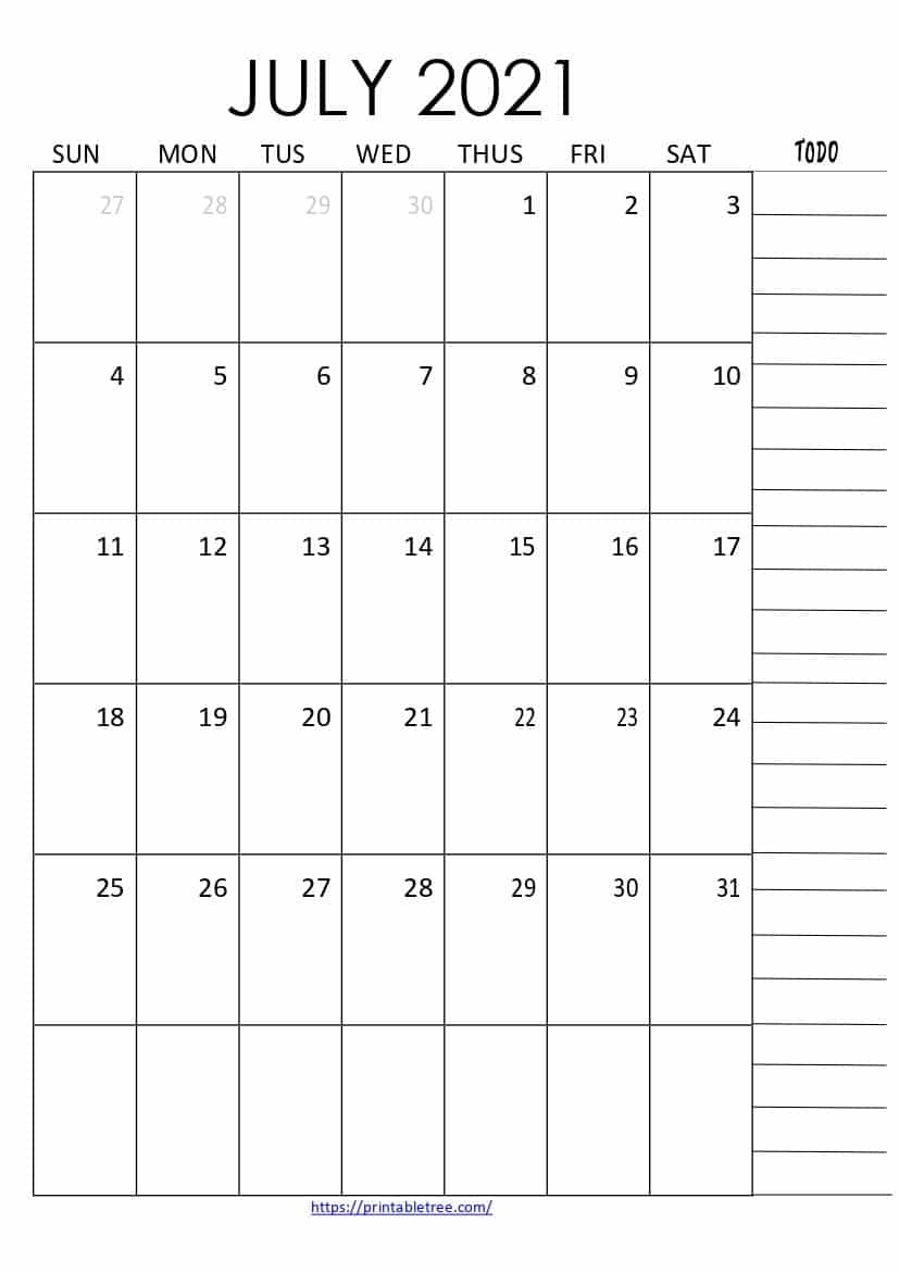 Free Download July 2021 Printable Calendar Templates Pdf Month Of July 2021 Calendar