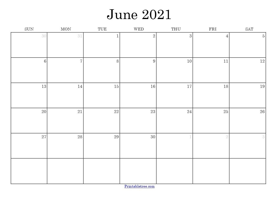 Free Download June 2021 Printable Calendar Templates Pdf June 2021 Calendar Days