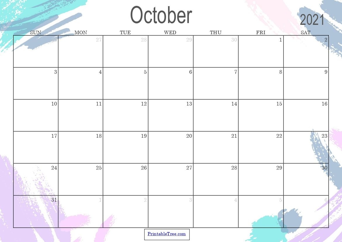 Free Download October 2021 Printable Calendar Pdf Templates October 2021 Calendar Free Printable