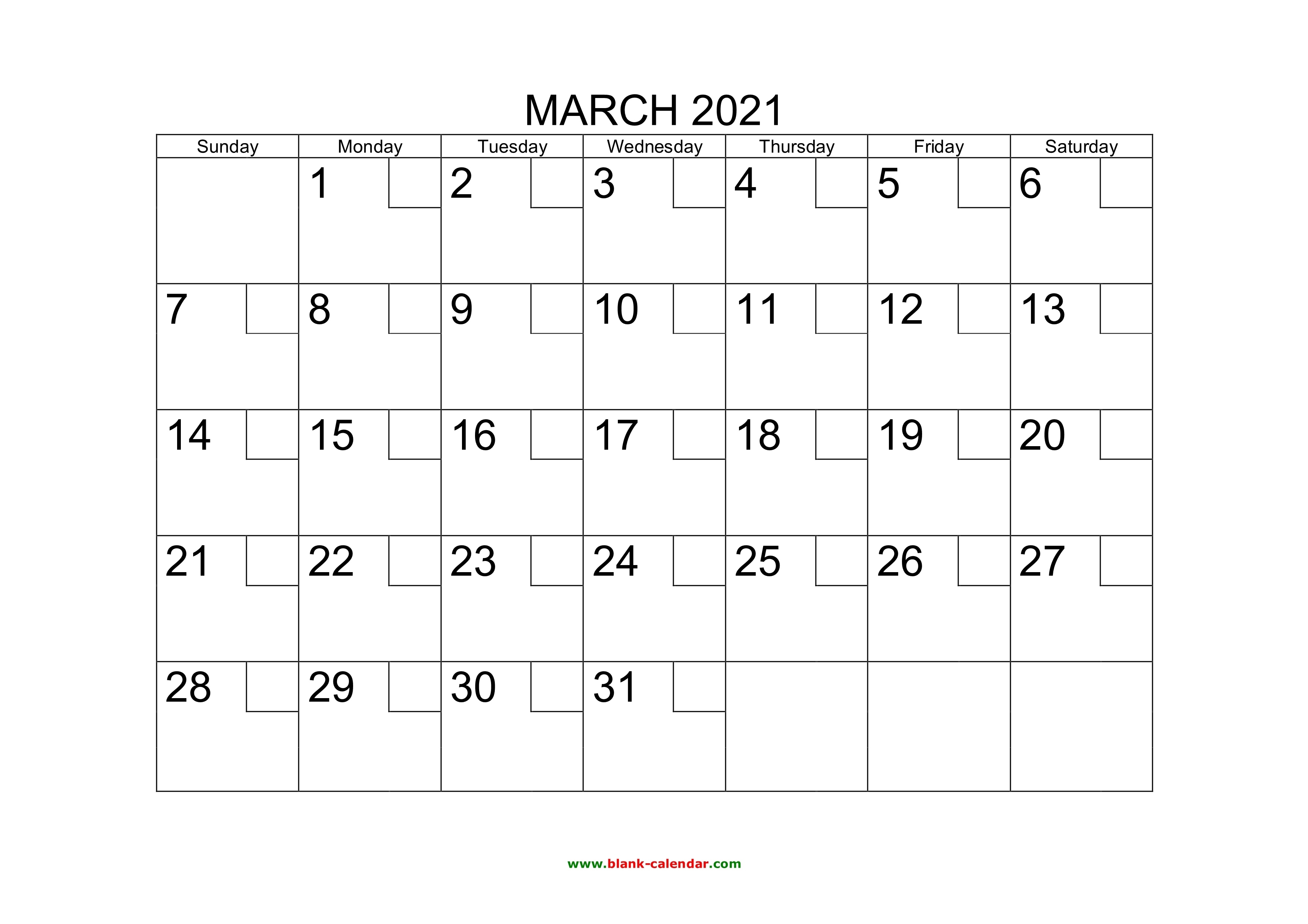 Free Download Printable March 2021 Calendar With Check Boxes March To June 2021 Calendar